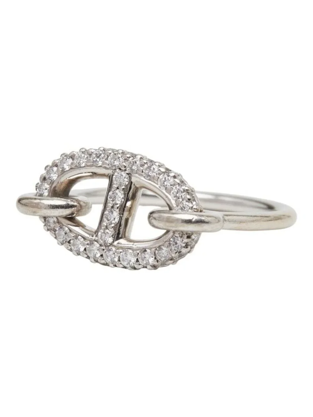Hermes Farandole Ring 50 18k White Gold Diamond 18k